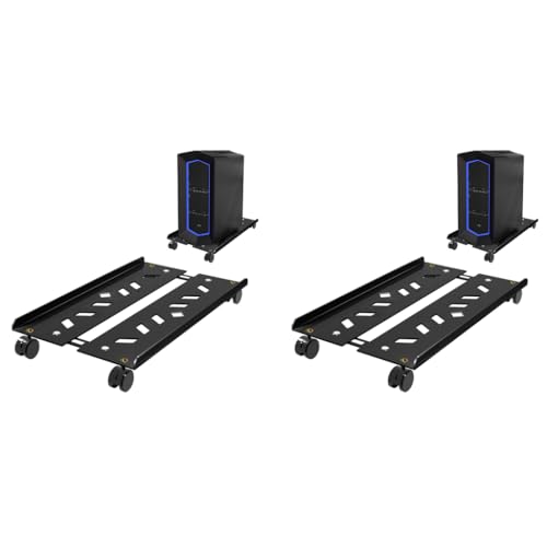 ZORBES® Adjustable Mobile CPU Stand with 4 Rolling Caster Wheels Ventilated Computer Tower Retractable Desktop PC Holder Under Desk Floor Cart Riser 2 PCS ZORBES® Adjustable Mobile CPU Stand with 4 Rolling Caster Wheels Ventilated Computer Tower Retractable Desktop PC Holder Under Desk Floor Cart Riser 2 PCS